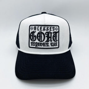 GOAT TRUCKER - WHITE/BLACK (SUEDE)