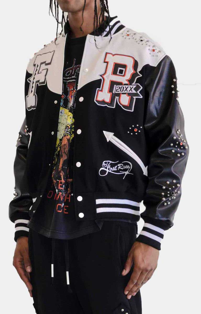 MIDNIGHT RODEO LEATHER VARSITY JACKET