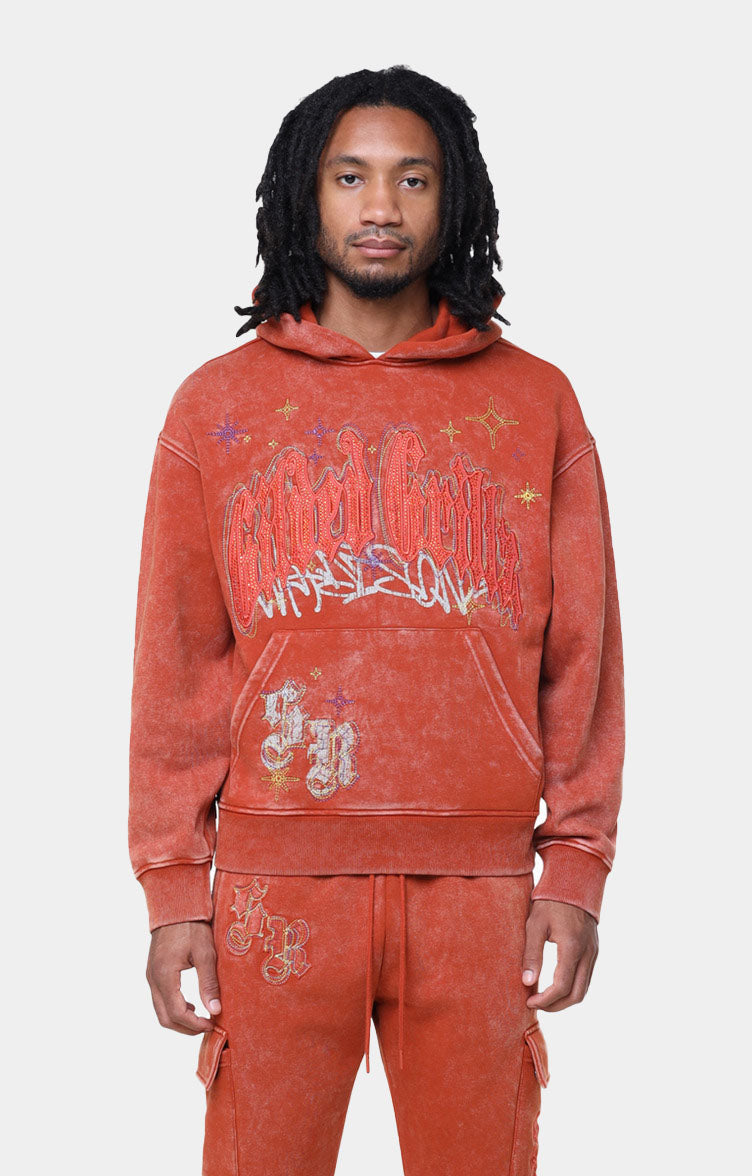 RHINESTONE DYSTOPIA HOODIE- PICANTE