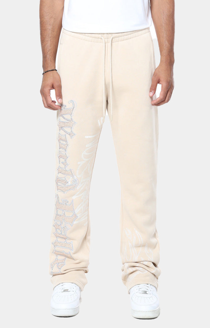 RHINESTONE DYSTOPIA FLEECE PANTS