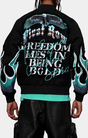 FREEDOM IS NOT FREE FLAME MA-1 JACKET