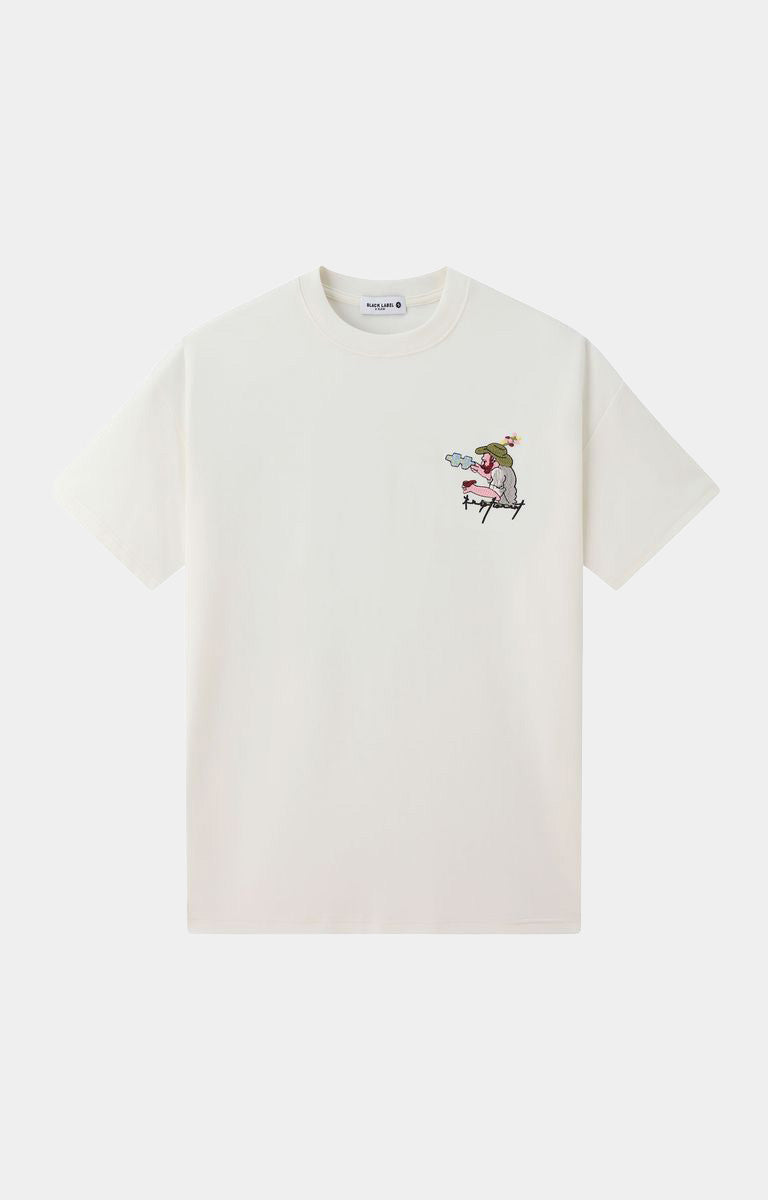 RAW PUZZLE-CREAM HEAVY COTTON TEE