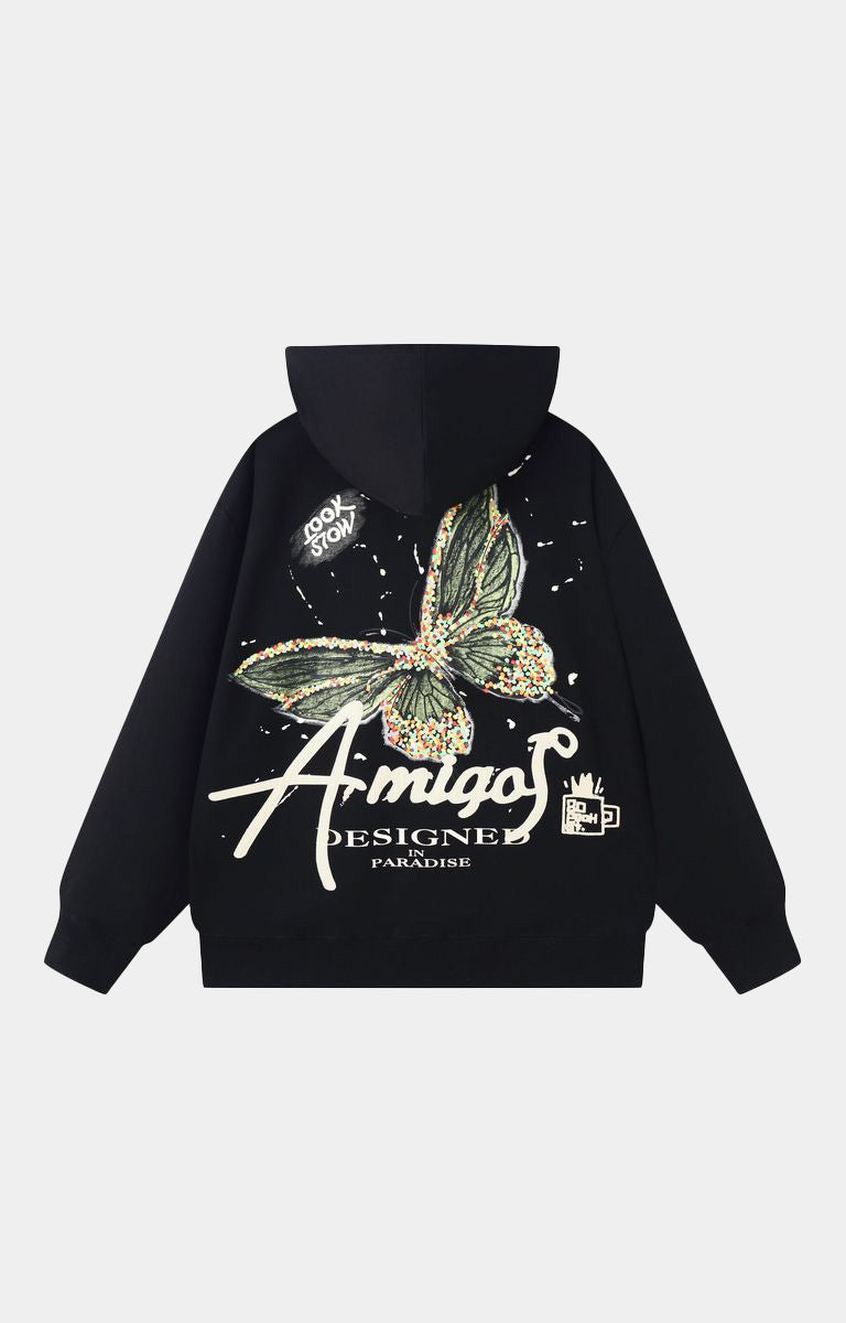 RAW AMIGOS-BLACK HOODIE