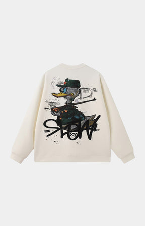 RAW SLOW-CREAM CREW NECK SWEATSHIRT