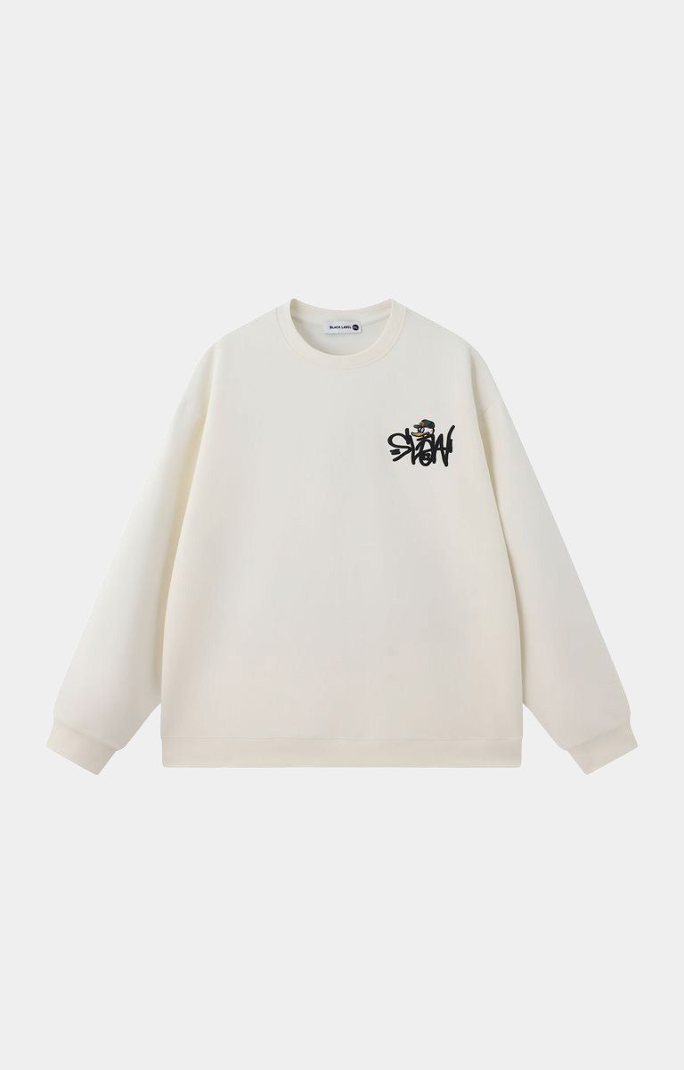 RAW SLOW-CREAM CREW NECK SWEATSHIRT