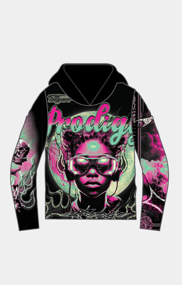 MEN'S PRODIGY RHINESTONE TAPESTRY CROPPED HOODIE