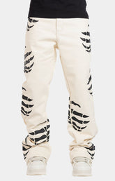 CREAM HELL DRAGGER LEATHER PANT