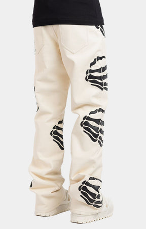 CREAM HELL DRAGGER LEATHER PANT