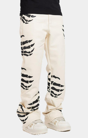 CREAM HELL DRAGGER LEATHER PANT