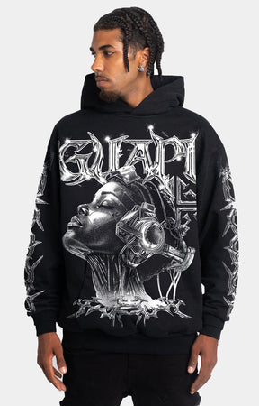 OBSIDIAN BLACK CYBORG HOODIE