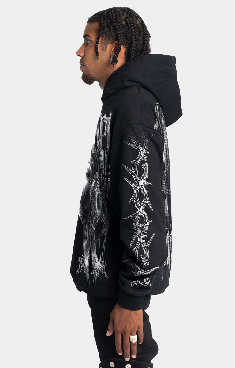 OBSIDIAN BLACK CYBORG HOODIE