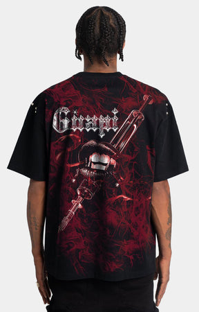 BLOOD RED SKULL TEE