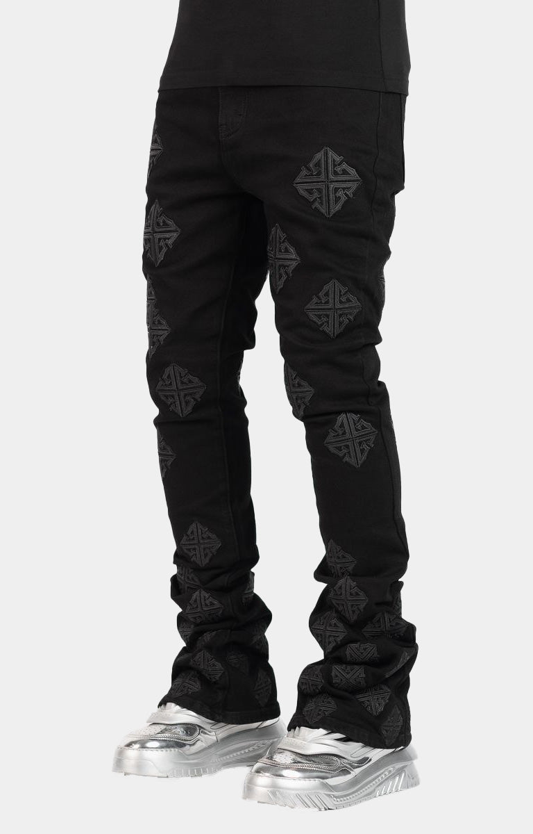 ALL BLACK ICON STACKED DENIM