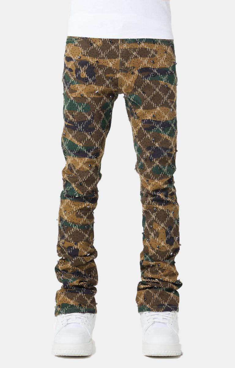 CAMO EMBELLISHED DENIM PANT