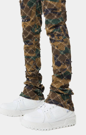 CAMO EMBELLISHED DENIM PANT