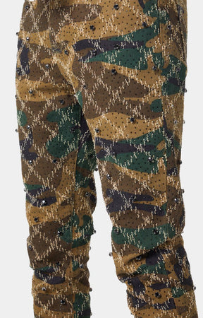 CAMO EMBELLISHED DENIM PANT