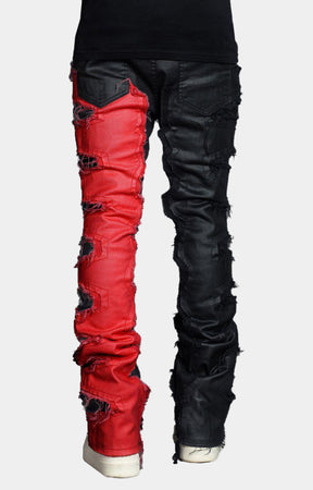 BLACK RED SPLIT DENIM V1