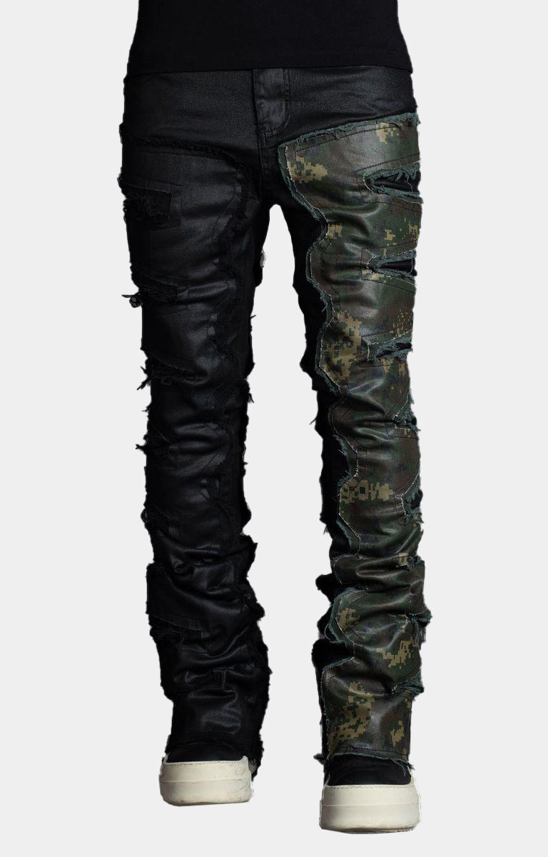 CAMO BLACK SPLIT DENIM V3