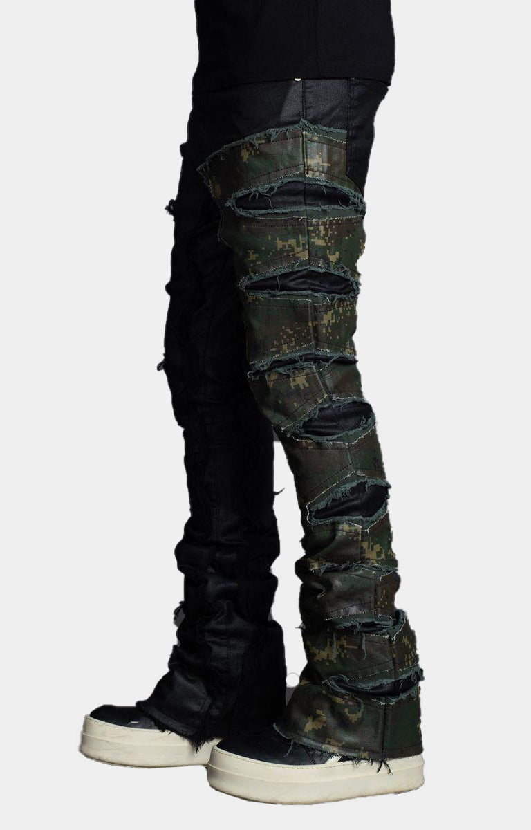 CAMO BLACK SPLIT DENIM V3