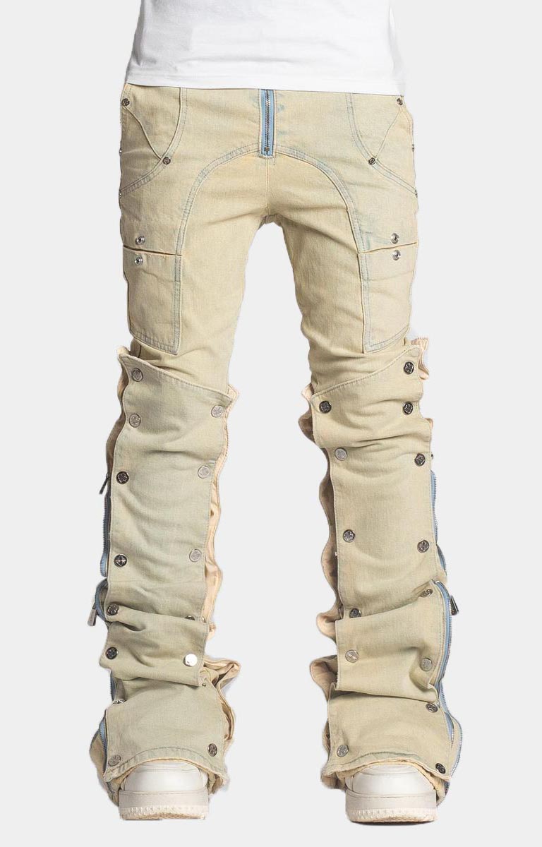 OYSTER STACKED PREMIUM DENIM