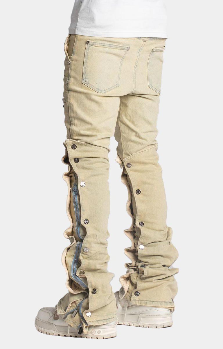 OYSTER STACKED PREMIUM DENIM