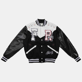 MIDNIGHT RODEO LEATHER VARSITY JACKET