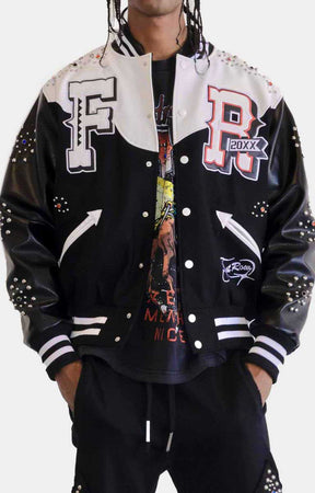 MIDNIGHT RODEO LEATHER VARSITY JACKET