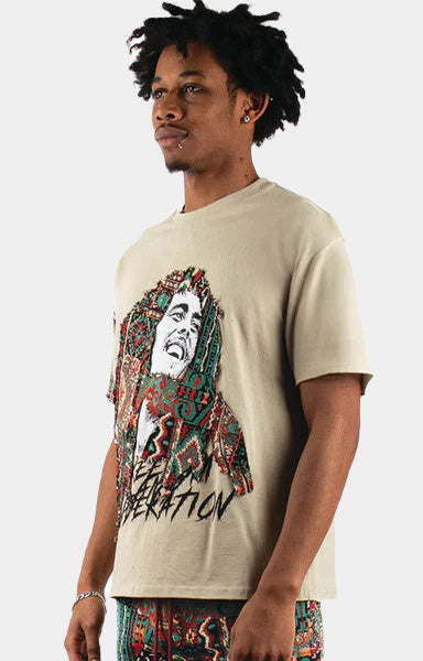 BOB MARLEY TAPESTRY ACCENT SHIRT