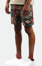 ALL OVER TAPESTRY ETHNIC SHORTS