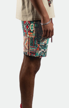 ALL OVER TAPESTRY ETHNIC SHORTS